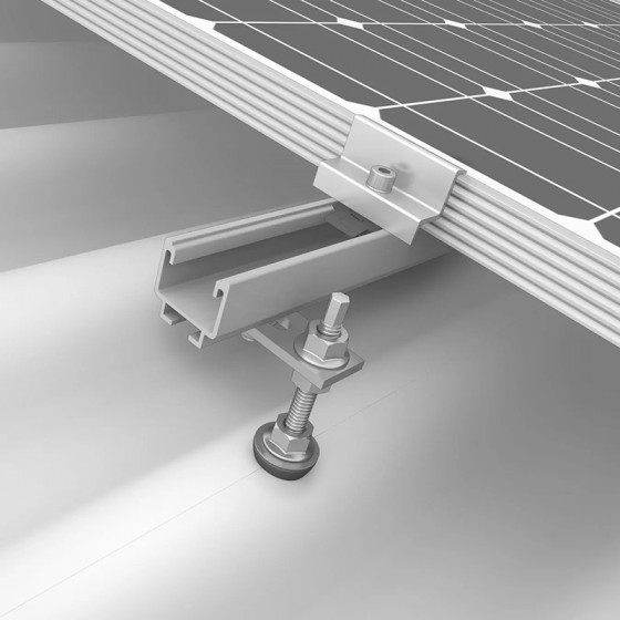 Estrutura metálica de fixação de módulos fotovoltaicos - Telhado inclinado